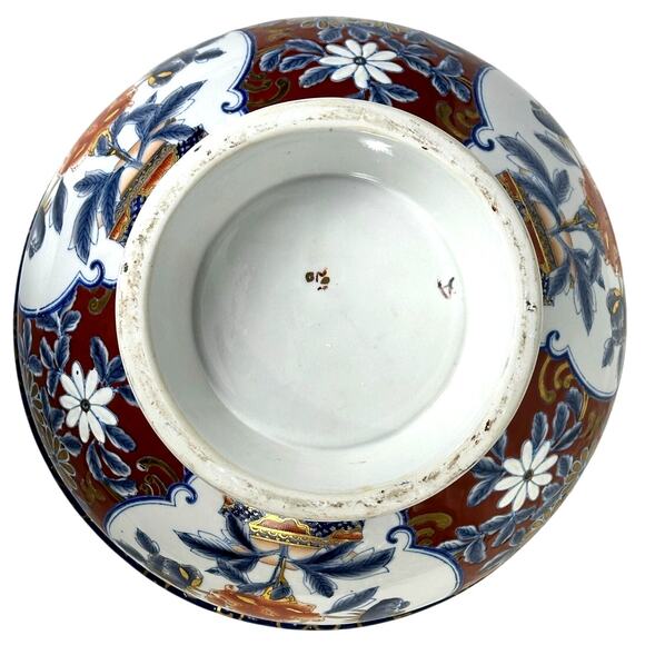 Imari Stunning Floral Vibrant Gold Gilt 14 5/8" Punch Bowl Centerpiece-Excellent - Picture 8 of 10